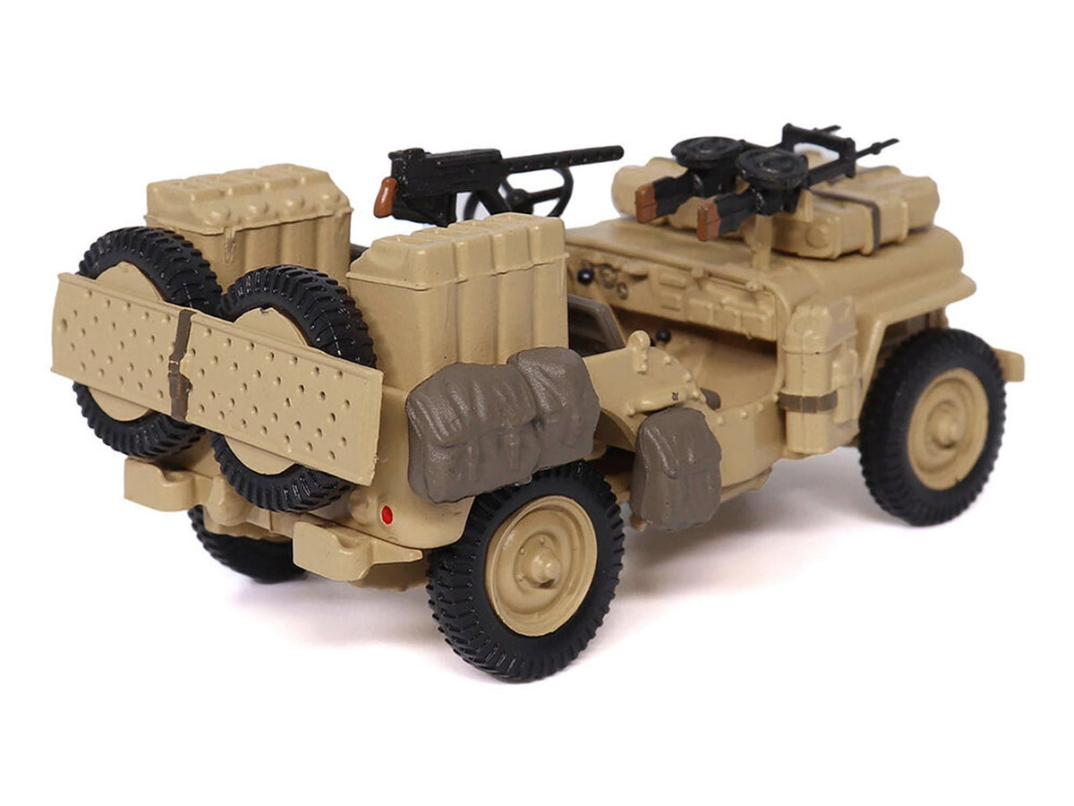 British SAS 1/4-Ton Willys Jeep with Vickers K Machine Gun Desert Sand "British Royal Army" 1/43 Diecast Model by Militaria Die Cast-Militaria Die Cast-ModelCars.com