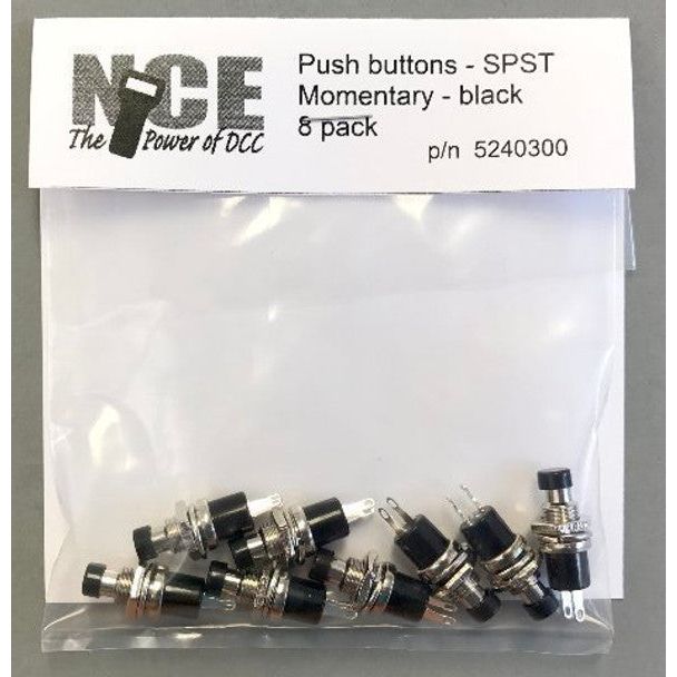 BTN8 - BLACK SPST PUSHBUTTN - NCE - ModelCars.com