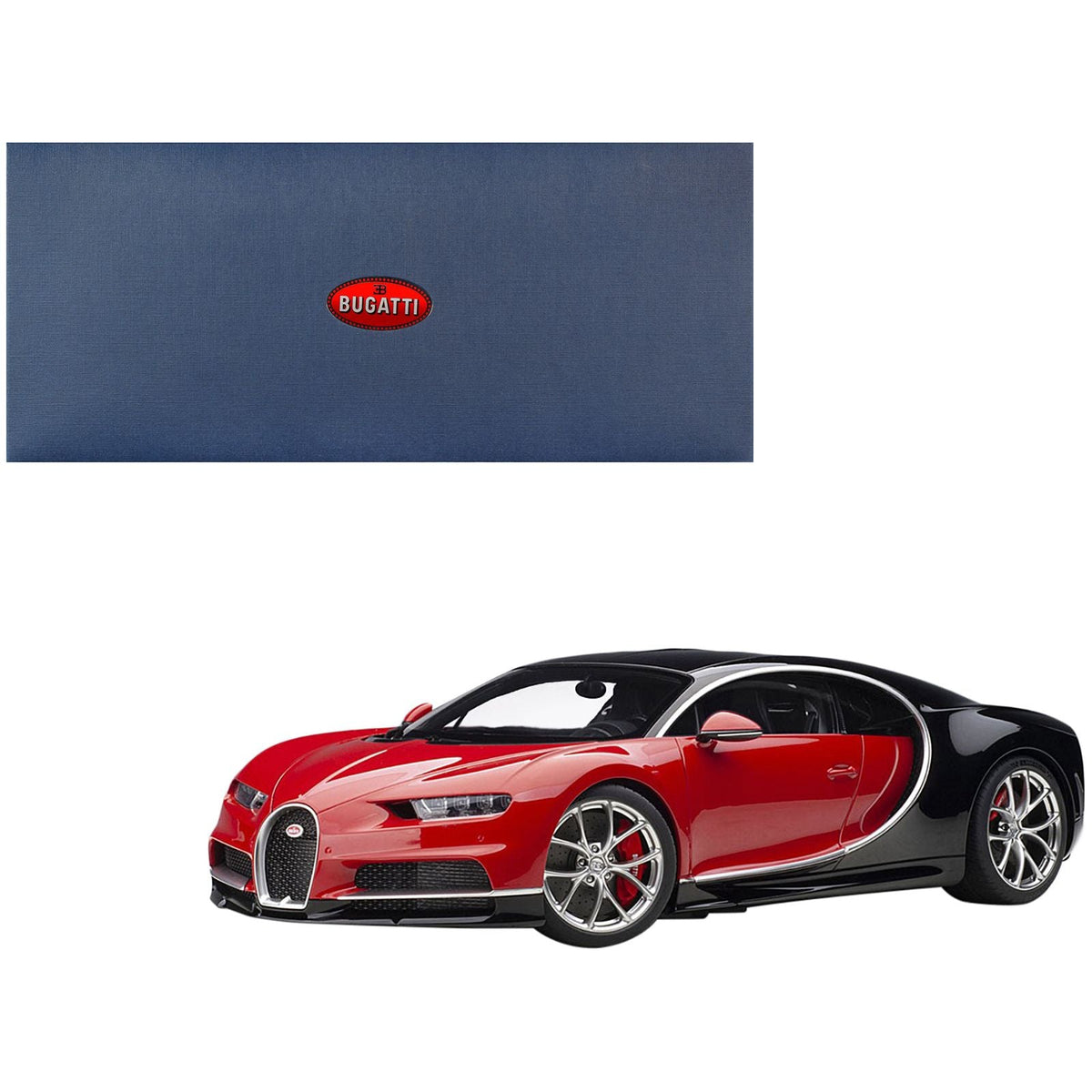 Bugatti Chiron Italian Red and Nocturne Black 1/12 Model Car by Autoart - Autoart - ModelCars.com