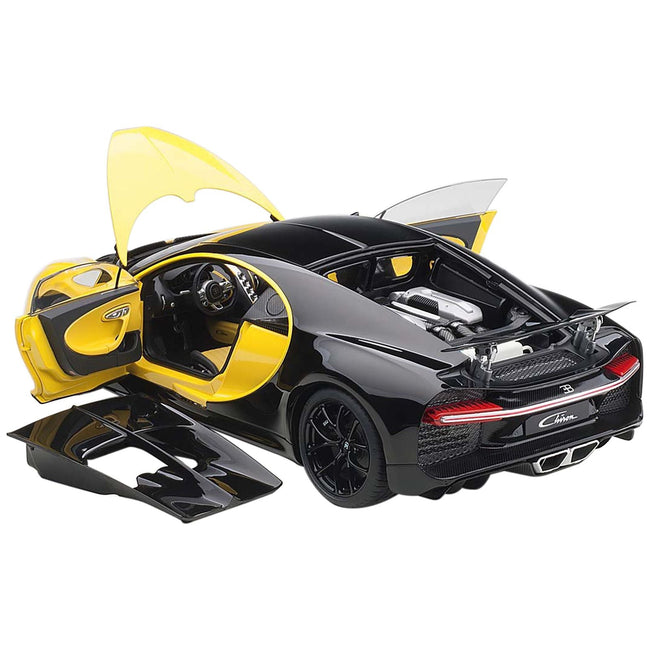 Bugatti Chiron Jaune Molsheim Yellow and Nocturne Black 1/18 Model Car by Autoart - Autoart - ModelCars.com