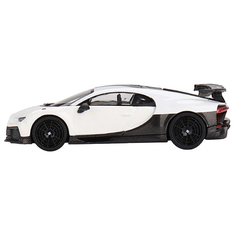 Bugatti Chiron Pur Sport White and Carbon Limited Edition to 3000 pieces Worldwide 1/64 Diecast Model Car by Mini GT - Mini GT - ModelCars.com