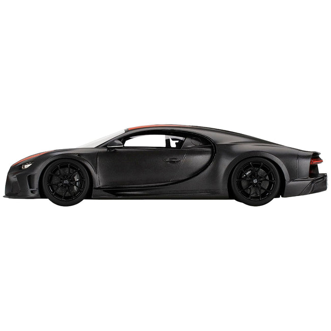 Bugatti Chiron Super Sport 300+ Matt Black with Orange Stripes "World Record 304.773 mph" 1/18 Model Car by Top Speed - Top Speed - ModelCars.com