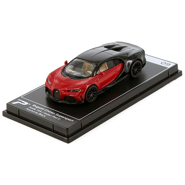 Bugatti Chiron Supersport Italian Red and Nocturne Black "Hypercar League Collection" 1/64 Diecast Model Car by PosterCars - PosterCars - ModelCars.com