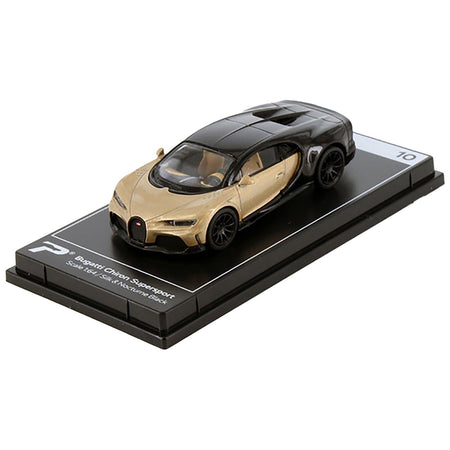 Bugatti Chiron Supersport Silk Gold Metallic and Nocturne Black "Hypercar League Collection" 1/64 Diecast Model Car by PosterCars-PosterCars-ModelCars.com