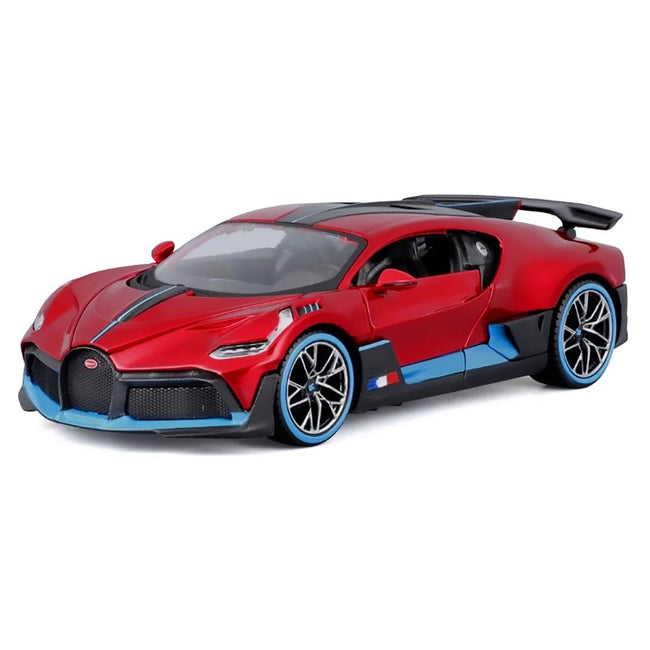 Bugatti Divo Red Metallic with Carbon and Blue Accents "Special Edition" 1/24 Diecast Model Car by Maisto-Maisto-ModelCars.com