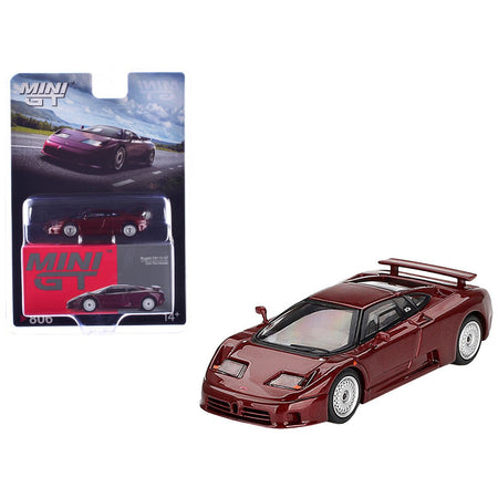 Bugatti EB110 GT Dark Red Metallic Limited Edition 1/64 Diecast Model Car by Mini GT - Mini GT - ModelCars.com
