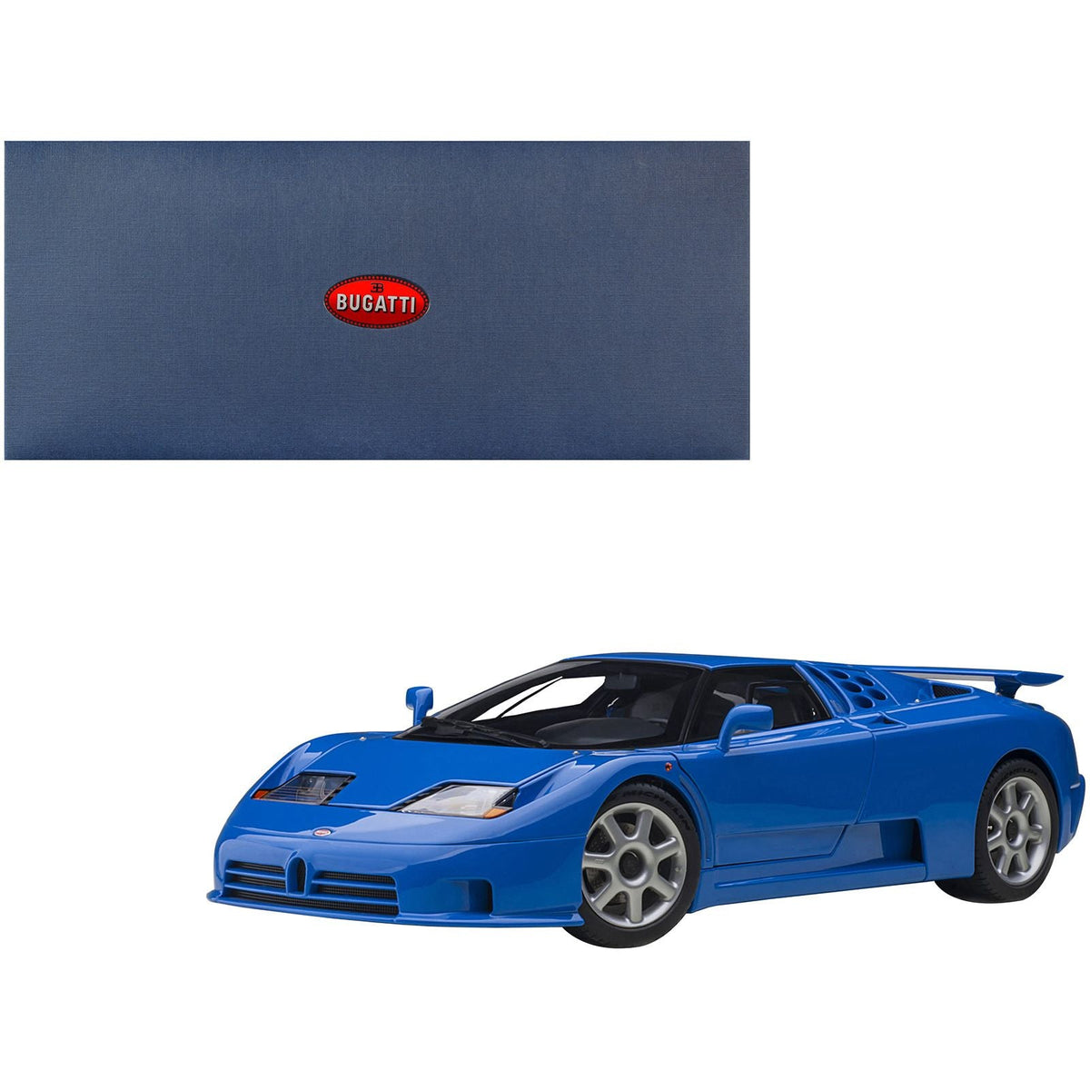 Bugatti EB110 SS Super Sport French Racing Blue with Silver Wheels 1/18 Model Car by Autoart - Autoart - ModelCars.com