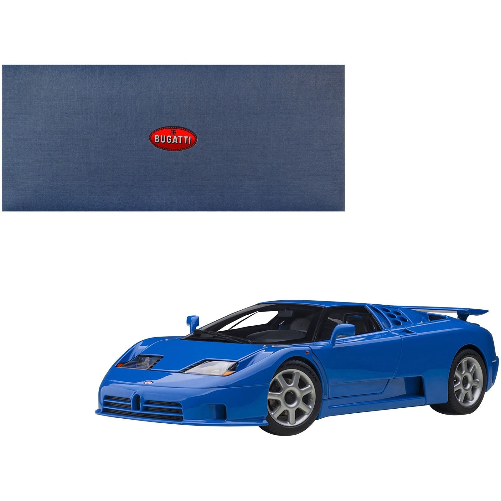 Bugatti EB110 SS Super Sport French Racing Blue with Silver Wheels 1/18 Model Car by Autoart - Autoart - ModelCars.com