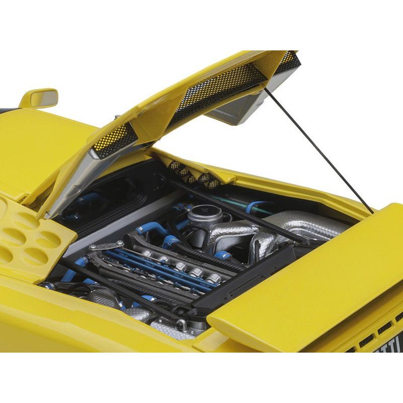 Bugatti EB110 SS Super Sport Giallo Bugatti Yellow with Silver Wheels 1/18 Model Car by Autoart - Autoart - ModelCars.com