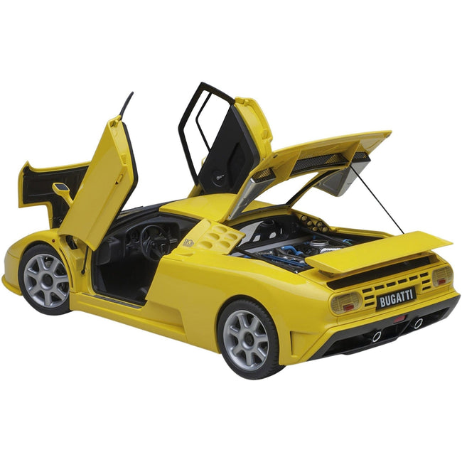 Bugatti EB110 SS Super Sport Giallo Bugatti Yellow with Silver Wheels 1/18 Model Car by Autoart - Autoart - ModelCars.com