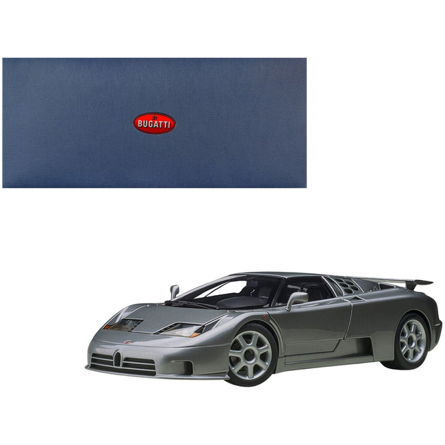 Bugatti EB110 SS Super Sport Grigio Metalizzatto Silver Metallic with Silver Wheels 1/18 Model Car by Autoart - Autoart - ModelCars.com