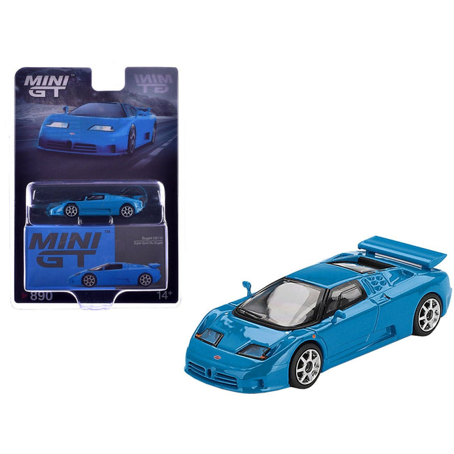 Bugatti EB110 Super Sport Blu Bugatti Blue Limited Edition 1/64 Diecast Model Car by Mini GT-Mini GT-ModelCars.com