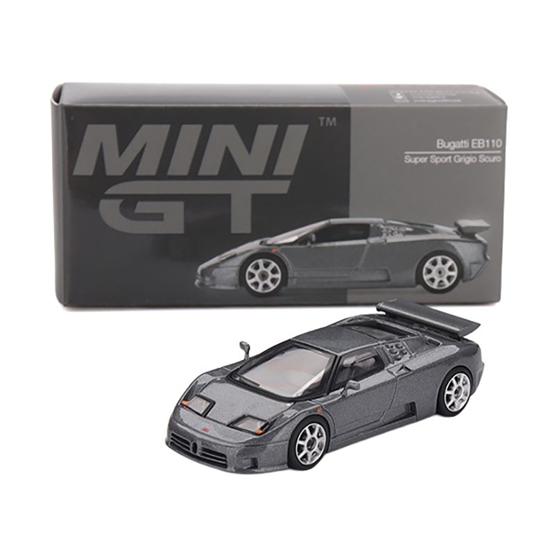 Bugatti EB110 Super Sport Grigio Scuro Dark Gray Metallic Limited Edition 1/64 Diecast Model Car by Mini GT-Mini GT-ModelCars.com