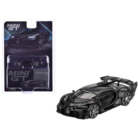 Bugatti Vision Gran Turismo Black and Carbon Limited Edition 1/64 Diecast Model Car by Mini GT - Mini GT - ModelCars.com