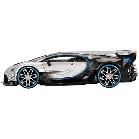 Bugatti Vision Gran Turismo Silver Metallic and Carbon Limited Edition to 9600 pieces Worldwide 1/64 Diecast Model Car by Mini GT - Mini GT - ModelCars.com