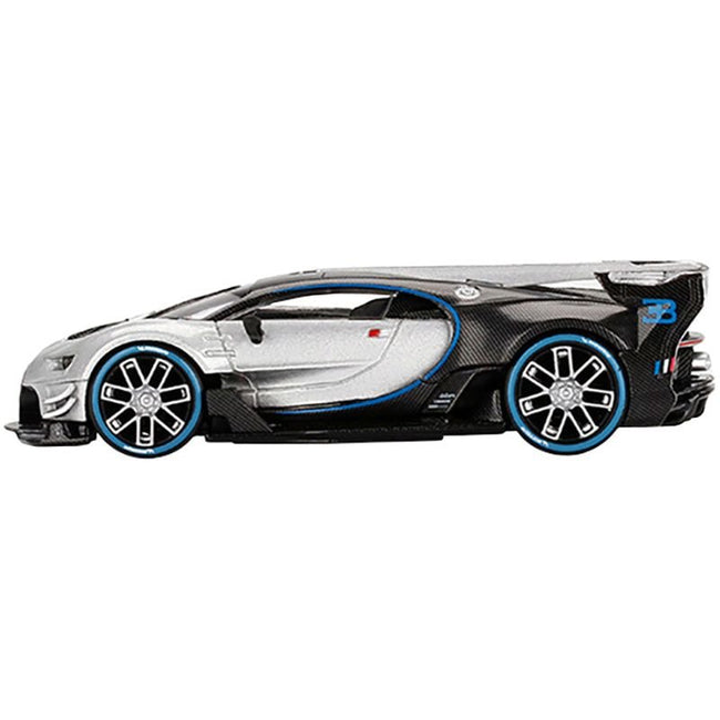 Bugatti Vision Gran Turismo Silver Metallic and Carbon Limited Edition to 9600 pieces Worldwide 1/64 Diecast Model Car by True Scale Miniatures - True Scale Miniatures - ModelCars.com