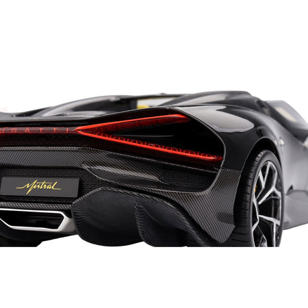 Bugatti W16 Mistral Black with Yellow Interior 1/18 Model Car by Top Speed-Top Speed-ModelCars.com