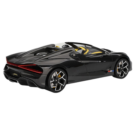 Bugatti W16 Mistral Black with Yellow Interior 1/18 Model Car by Top Speed-Top Speed-ModelCars.com