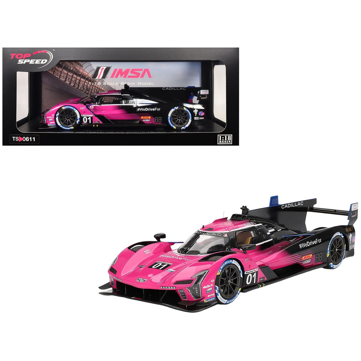 Cadillac V-Series.R #01 Sebastien Bourdais - Scott Dixon - Renger van der Zande "Cadillac Racing" Winner IMSA "Petit Le Mans" (2024) 1/18 Model Car by Top Speed-Top Speed-ModelCars.com