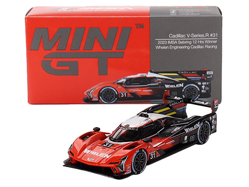 Cadillac V-Series.R #31 Jack Aitken - Pipo Derani - Alexander Sims "Whelen Engineering Racing" Winner IMSA "12 Hours of Sebring" (2023) Limited Edition to 5400 pieces Worldwide 1/64 Diecast Model Car by Mini GT-Mini GT-ModelCars.com
