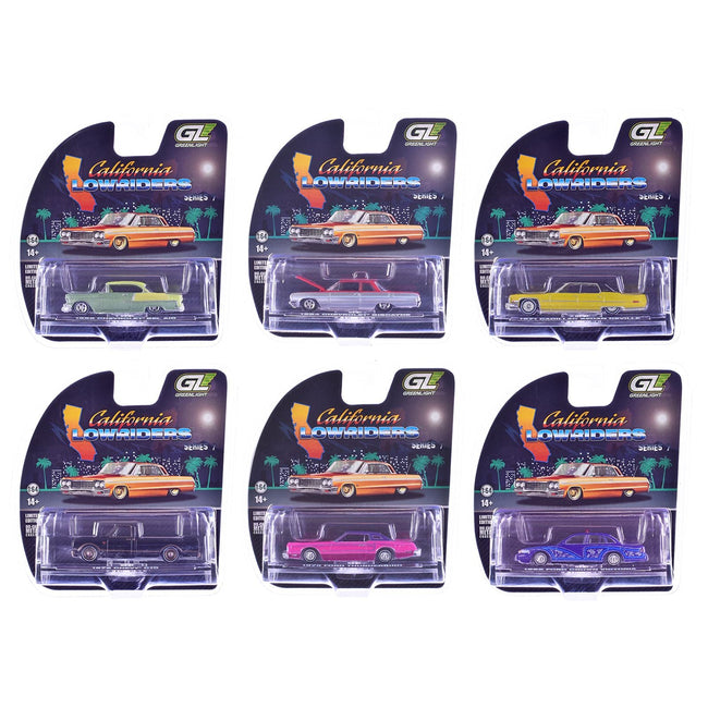 "California Lowriders" Series 7 Set of 6 pieces 1/64 Diecast Model Cars by Greenlight-Greenlight-ModelCars.com