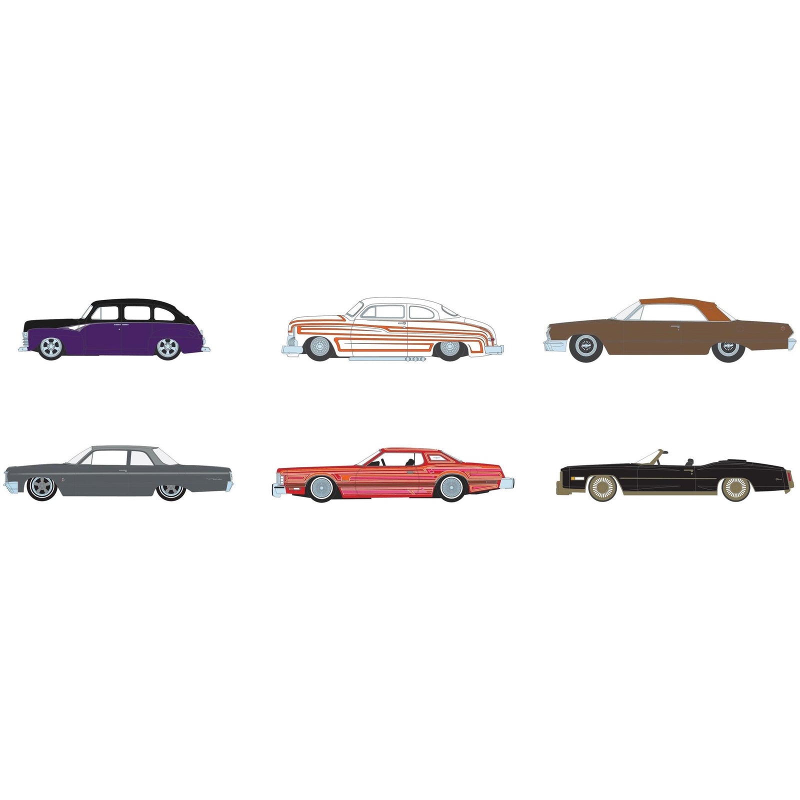 "California Lowriders" Set of 6 pieces Series 6 1/64 Diecast Model Cars by Greenlight - Greenlight - ModelCars.com