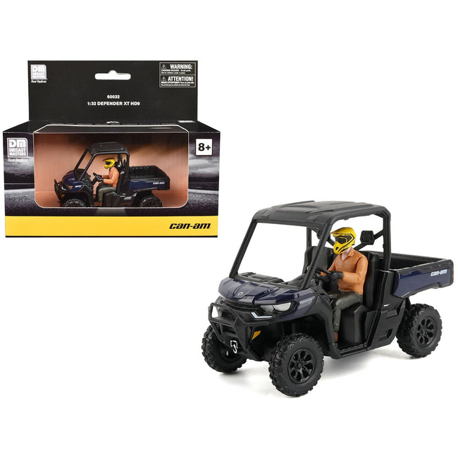 Can-Am Defender XT HD9 Navy Blue and Black with Driver Figure 1/32 Diecast Model by BRP Models-BRP Models-ModelCars.com