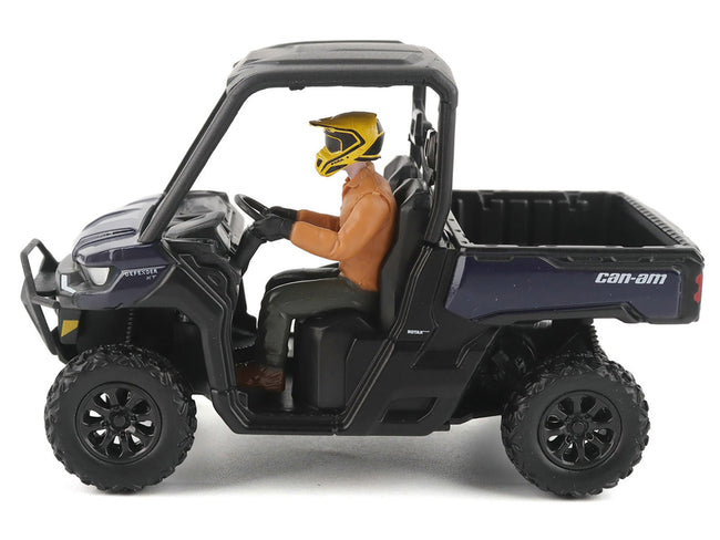 Can-Am Defender XT HD9 Navy Blue and Black with Driver Figure 1/32 Diecast Model by BRP Models-BRP Models-ModelCars.com