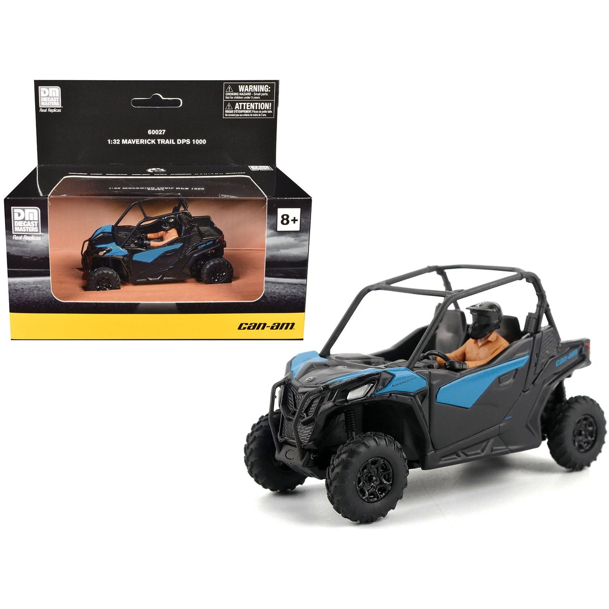 Can-Am Maverick Trail DPS 1000 Blue and Black with Driver Figure 1/32 Diecast Model by BRP Models-BRP Models-ModelCars.com