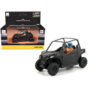 Can-Am Maverick Trail DPS 1000 Matt Black with Driver Figure 1/32 Diecast Model by BRP Models