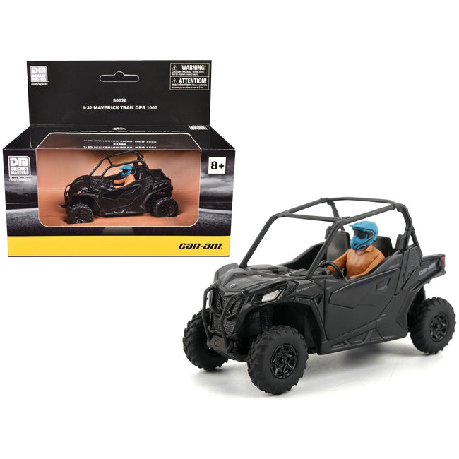 Can-Am Maverick Trail DPS 1000 Matt Black with Driver Figure 1/32 Diecast Model by BRP Models-BRP Models-ModelCars.com