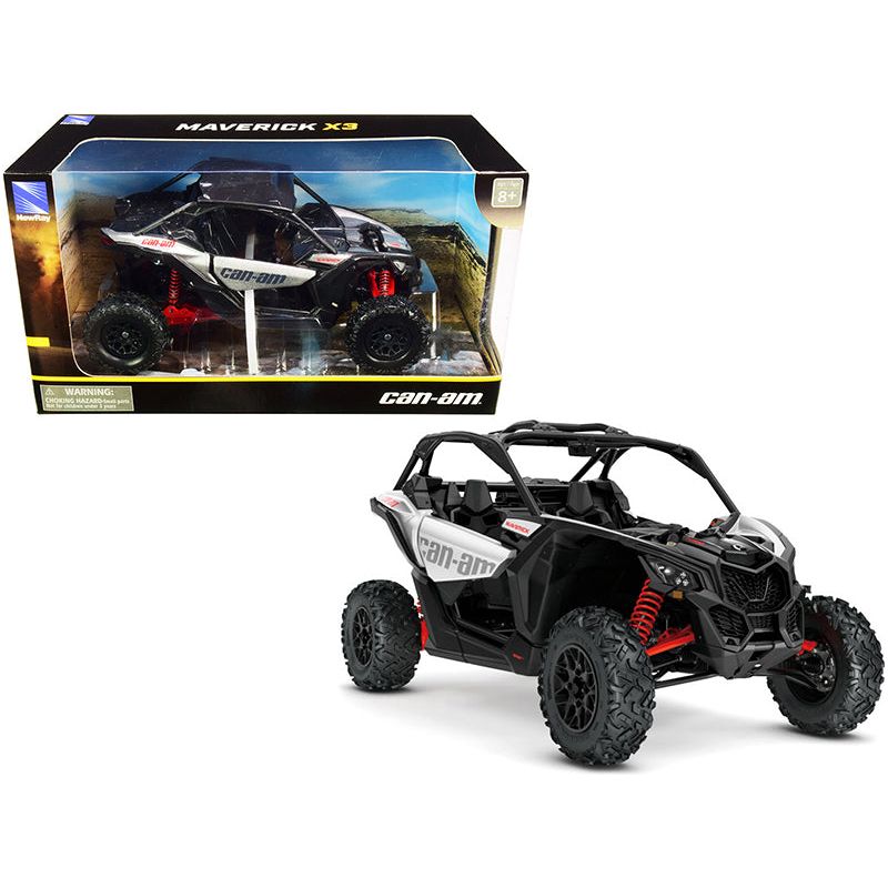 CAN - AM Maverick X3 ATV Hyper Silver and Red 1/18 Diecast Model by New Ray - New Ray - ModelCars.com