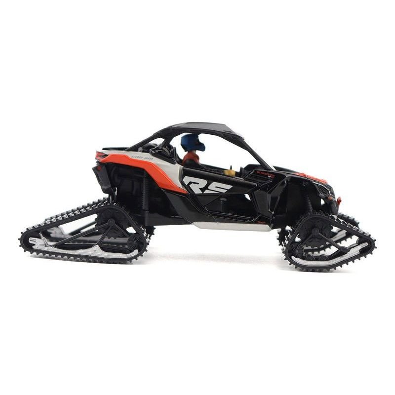 Can-Am Maverick X3 X RS Turbo RR Winter Version Chalk Gray and Magma Red with Driver Figure 1/32 Diecast Model by BRP Models-BRP Models-ModelCars.com