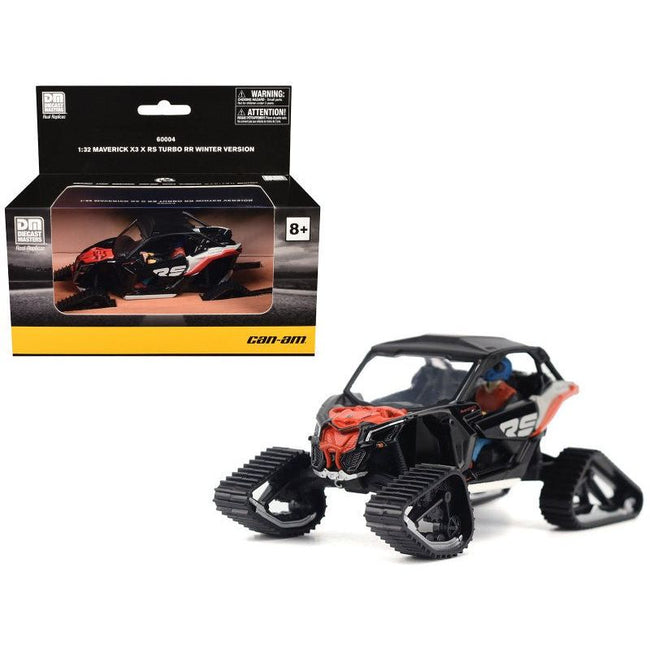 Can-Am Maverick X3 X RS Turbo RR Winter Version Chalk Gray and Magma Red with Driver Figure 1/32 Diecast Model by BRP Models-BRP Models-ModelCars.com