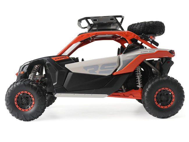 Can-Am Maverick X3 X RS Turbo RR with Roof Rack Chalk Gray and Orange 1/12 Diecast Model by BRP Models-BRP Models-ModelCars.com