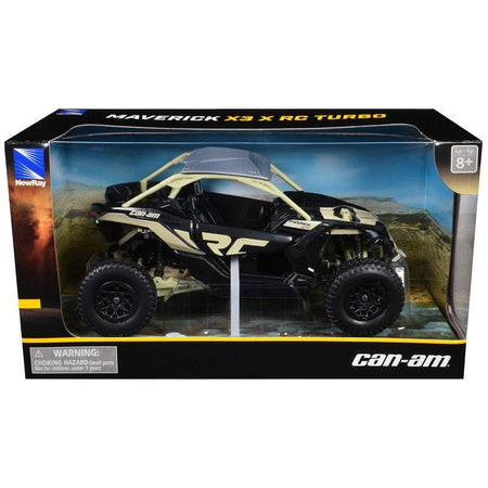 Can-Am Maverick X3 XRC Turbo ATV Tan and Black with Silver Top cast 1/18 Diecast Model by New Ray-New Ray-ModelCars.com