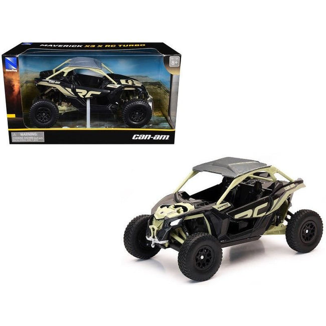 Can-Am Maverick X3 XRC Turbo ATV Tan and Black with Silver Top cast 1/18 Diecast Model by New Ray-New Ray-ModelCars.com