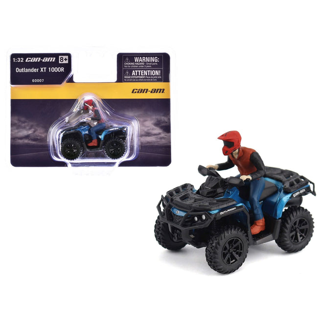 Can-Am Outlander XT 1000R ATV Oxford Blue Metallic with Driver Figure 1/32 Diecast Model by BRP Models-BRP Models-ModelCars.com