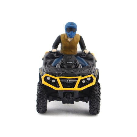 Can-Am Outlander XT-P 1000R ATV Iron Gray and Neo Yellow with Driver Figure 1/32 Diecast Model by BRP Models-BRP Models-ModelCars.com
