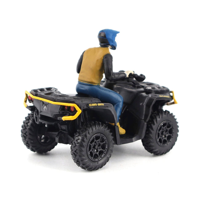 Can-Am Outlander XT-P 1000R ATV Iron Gray and Neo Yellow with Driver Figure 1/32 Diecast Model by BRP Models-BRP Models-ModelCars.com