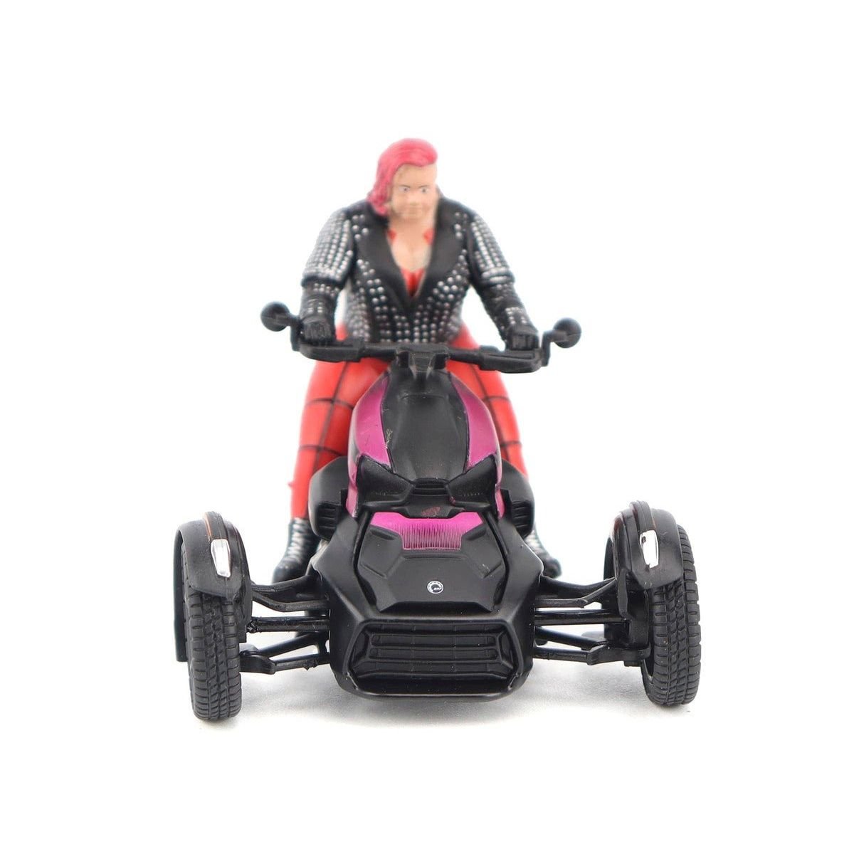 Can-Am Ryker 3-Wheel Motorcycle Pink Punk and Black with Driver Figure 1/32 Diecast Model by BRP Models-BRP Models-ModelCars.com