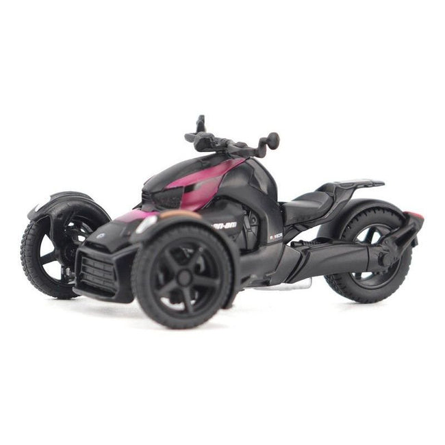 Can-Am Ryker 3-Wheel Motorcycle Pink Punk and Black with Driver Figure 1/32 Diecast Model by BRP Models-BRP Models-ModelCars.com
