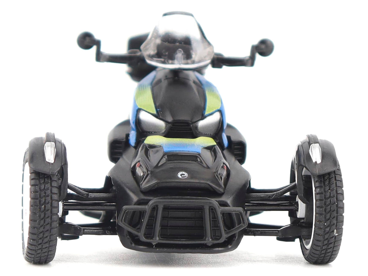 Can-Am Ryker Rally 3-Wheel Motorcycle Galactic Blue and Black 1/32 Diecast Model by BRP Models-BRP Models-ModelCars.com