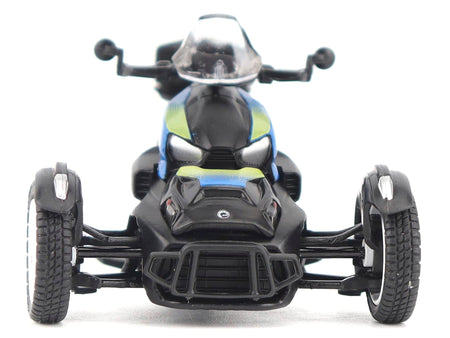 Can-Am Ryker Rally 3-Wheel Motorcycle Galactic Blue and Black 1/32 Diecast Model by BRP Models-BRP Models-ModelCars.com