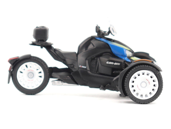 Can-Am Ryker Rally 3-Wheel Motorcycle Galactic Blue and Black 1/32 Diecast Model by BRP Models-BRP Models-ModelCars.com