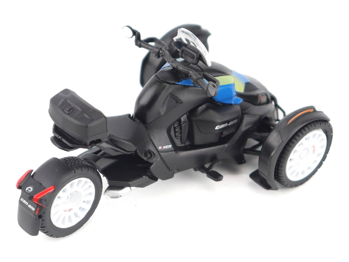 Can-Am Ryker Rally 3-Wheel Motorcycle Galactic Blue and Black 1/32 Diecast Model by BRP Models-BRP Models-ModelCars.com