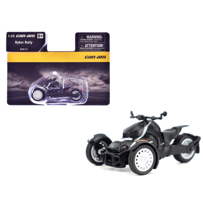 Can-Am Ryker Rally 3-Wheel Motorcycle Ghost Black 1/32 Diecast Model by BRP Models-BRP Models-ModelCars.com