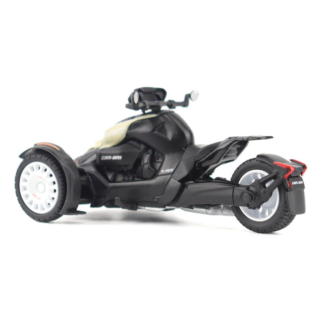 Can-Am Ryker Rally 3-Wheel Motorcycle Sand Storm and Black 1/32 Diecast Model by BRP Models-BRP Models-ModelCars.com