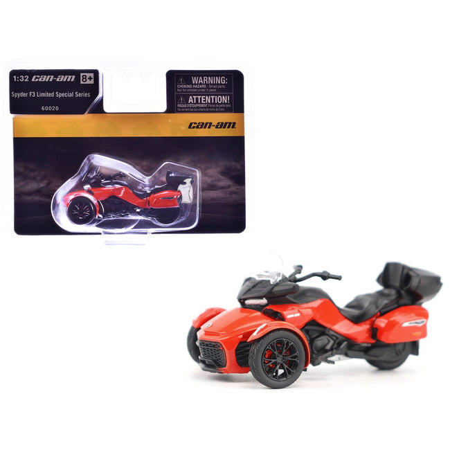 Can-Am Spyder F3 Limited Special Series 3-Wheel Motorcycle Viper Red 1/32 Diecast Model by BRP Models-BRP Models-ModelCars.com