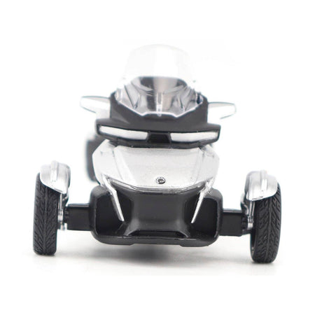 Can-Am Spyder RT 3-Wheel Motorcycle Hyper Silver Metallic with Driver Figure 1/32 Diecast Model by BRP Models-BRP Models-ModelCars.com